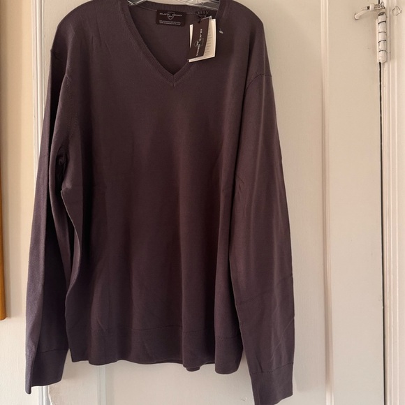 Black Brown 1826  Extra Fine Merino Wool Crewneck  Sweater Pullover - Picture 1 of 9